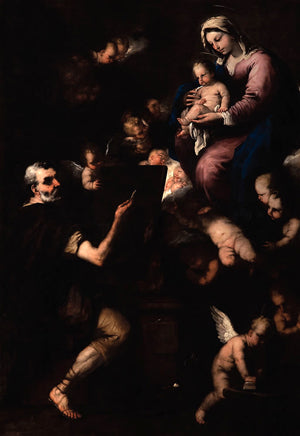 Saint Luc peint la Vierge - Luca Giordano image 1 tableau peint à l’huile sur toile