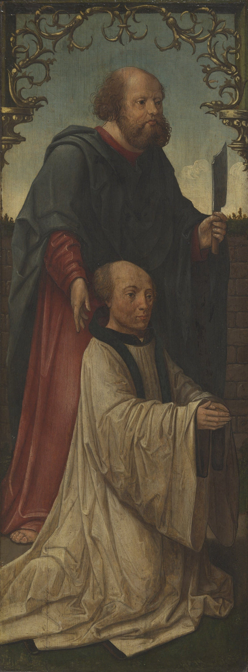 Sint Matthias (?) en een schenker; Sint André (op de keerzijde) - Jacob Cornelisz van Oostsanen