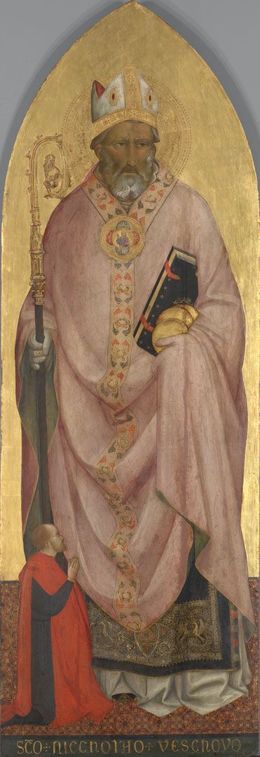 Sint-Nicolaas van Bari met een schenker - Agnolo Gaddi