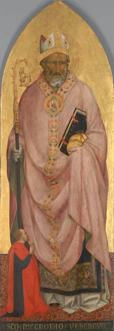 Sint-Nicolaas van Bari met een schenker - Agnolo Gaddi