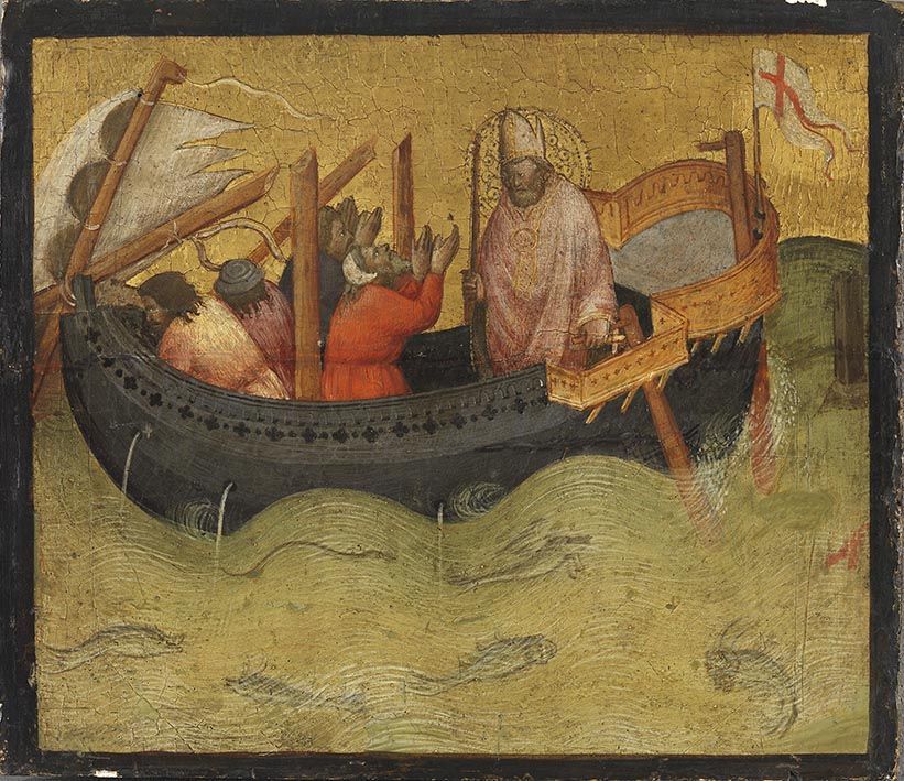 Sint-Nicolaas en de storm - Agnolo Gaddi