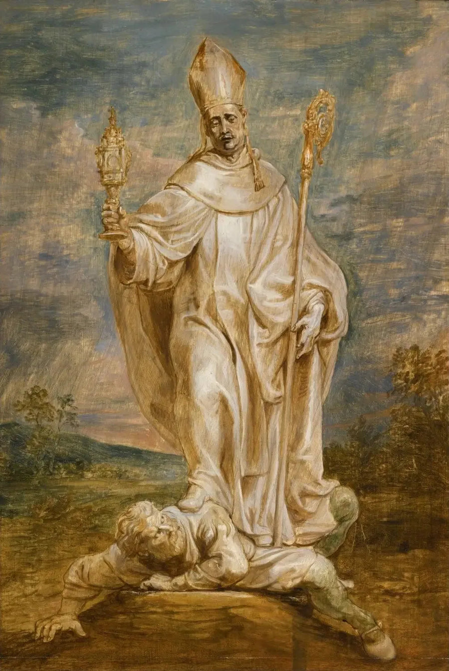 Sint Norbert die Tanchelm verslaat - Peter Paul Rubens
