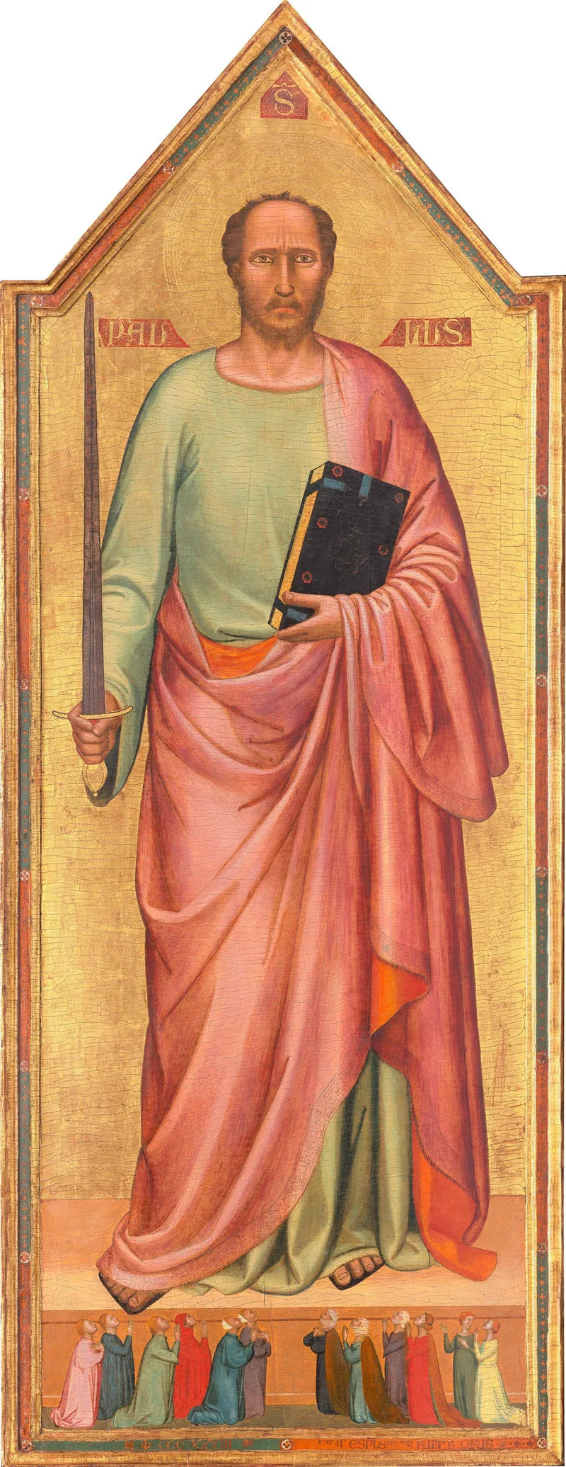 Sint Paulus en een groep gelovigen - Bernardo Daddi