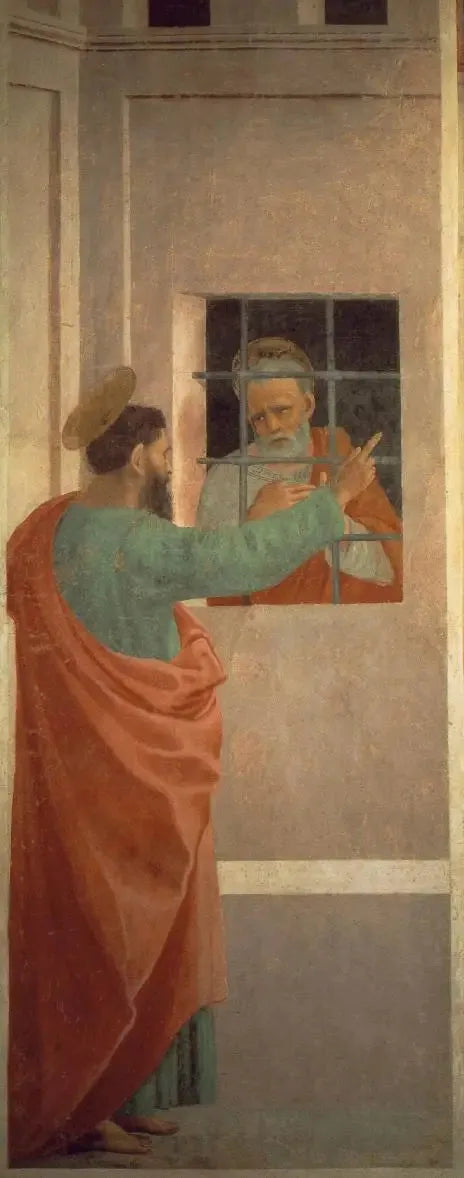 Sint Pieter in de gevangenis wordt bezocht door Sint Paulus - Filippino Lippi