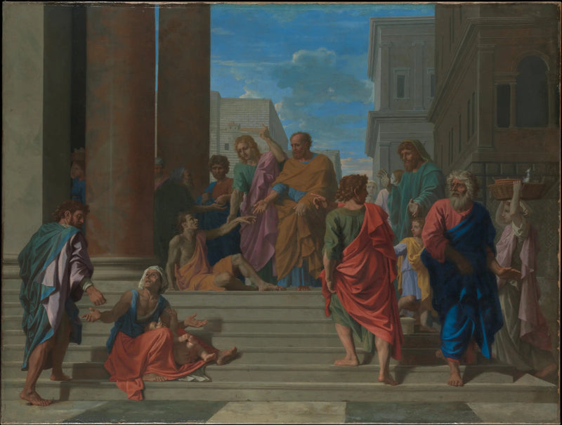 Sint-Pieter en Sint-Jan genezend de kreupele - Nicolas Poussin