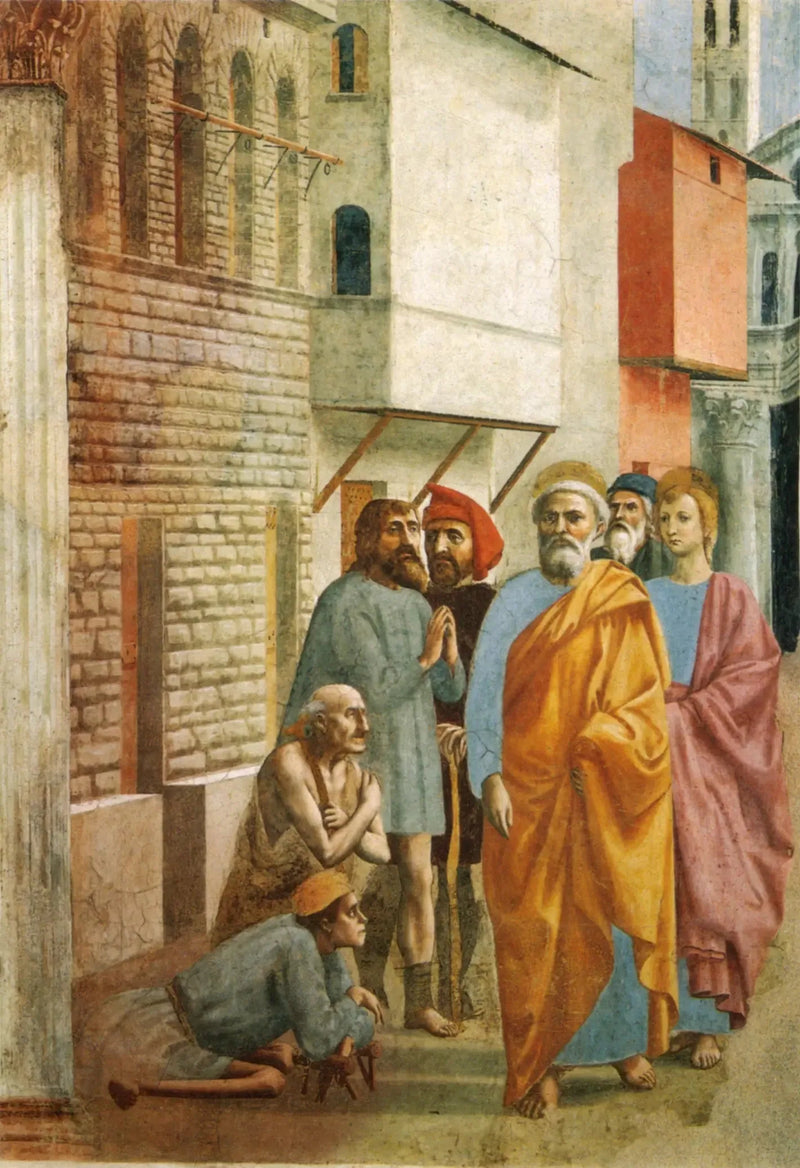 Sint-Pieter geneest de zieken met zijn schaduw - Masaccio