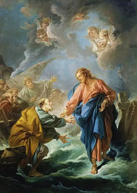 Sint Pieter wandelend op het water - François Boucher