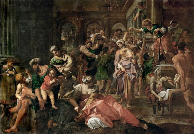 Sint Roch die aalmoezen uitdeelt - Annibale Carracci