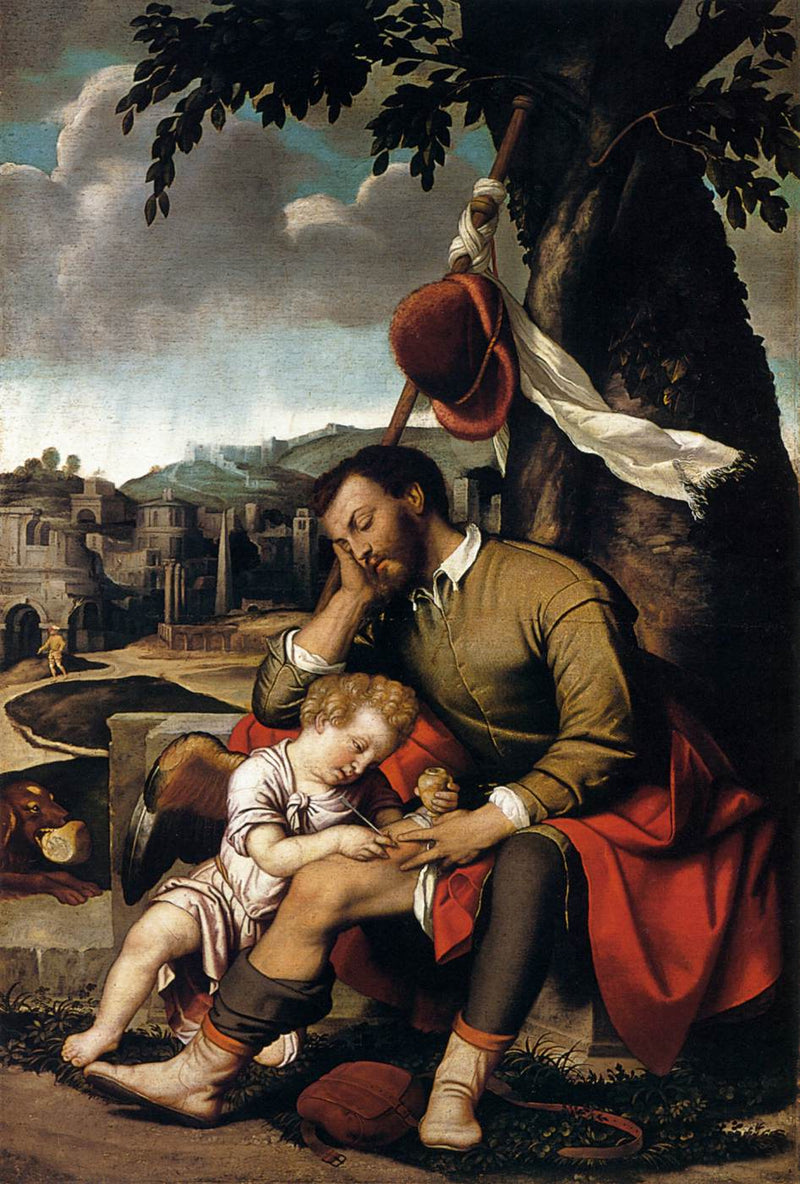 Sint Roch genezen door de engel - Alessandro Bonvicino