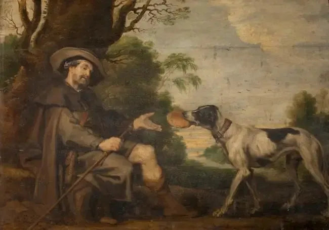Sint Roch gevoed door een hond (retabel van Sint Roch) - Peter Paul Rubens
