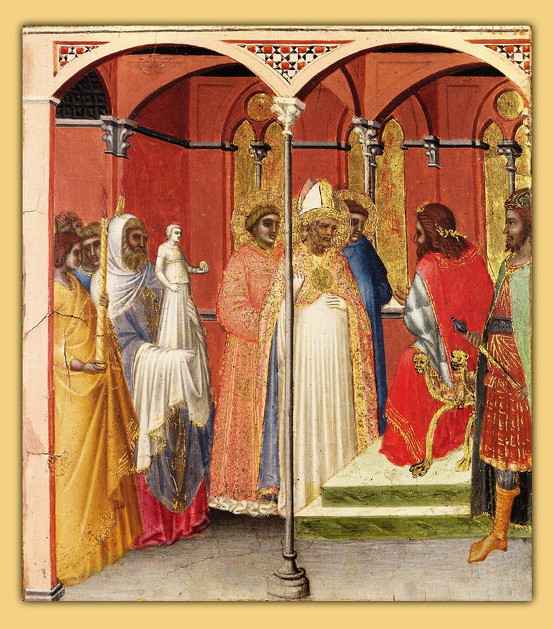 Sint Sabinus voor de gouverneur van Toscane (?) - Pietro Lorenzetti
