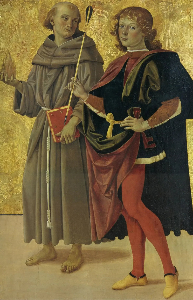 Sint Sebastiaan en een franciscaanse heilige - Pietro Perugino