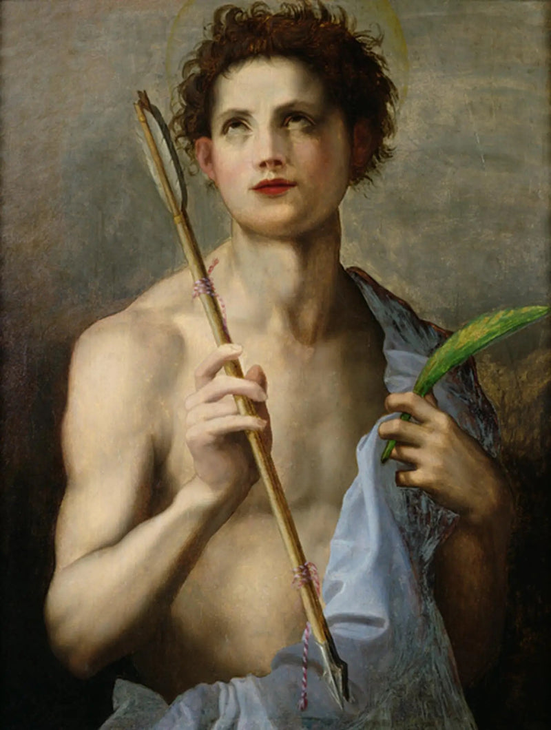Sint-Sebastiaan huurder van twee pijlen en de palmtak van de martelaarschap - Andrea del Sarto