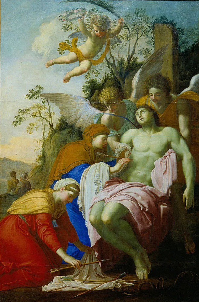 Sint Sebastiaan gered door Irene - Eustache Le Sueur