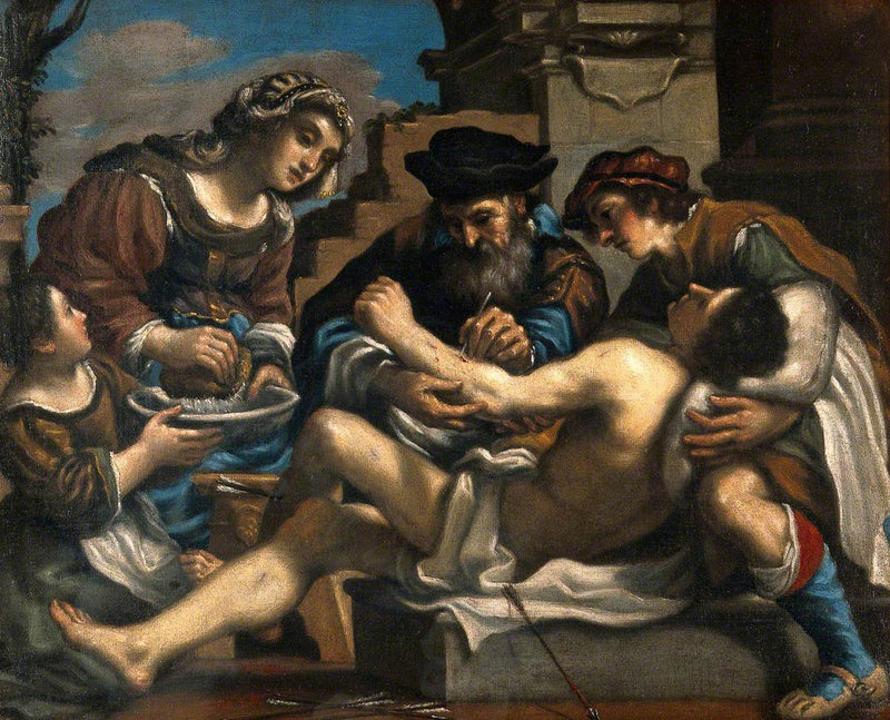 Sint Sebastiaan gered door een chirurg en anderen - Guercino