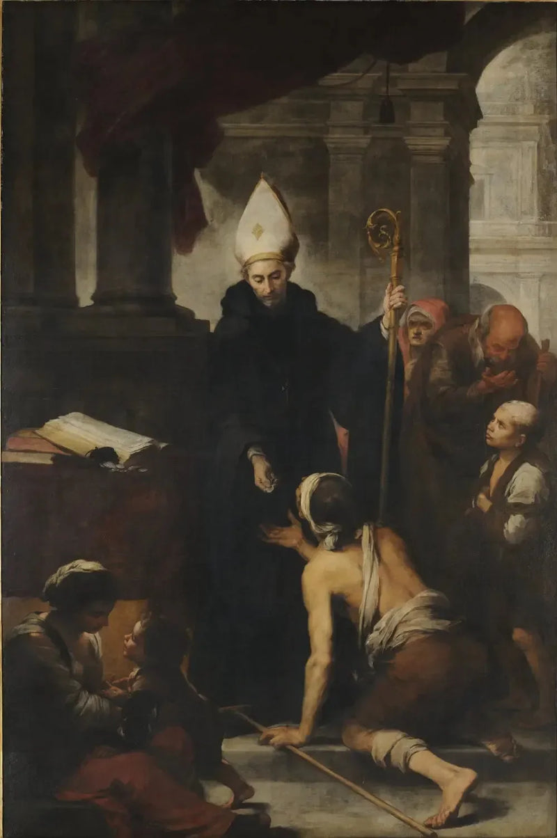 Sint Thomas van Villanueva die de armen aalmoeien geeft - Bartolomé Esteban Murillo

Source:
Saint Thomas de Villanueva faisant l'aumône aux pauvres - Bartolomé Esteban Murillo