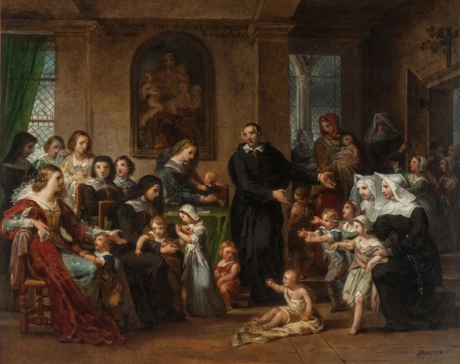 Sint Vincentius a Paulo predikt het liefdadigheid aan de vrouwen van het hof van Lodewijk XIII - Charles Meynier

Source:
Saint Vincent de Paul prêchant la charité aux femmes de la cour de Louis XIII - Charles Meynier