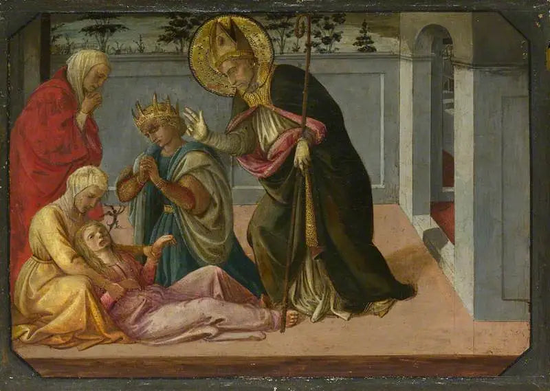 Sint Zeno die de dochter van Gallienus uitdrijft - Fra Filippo Lippi