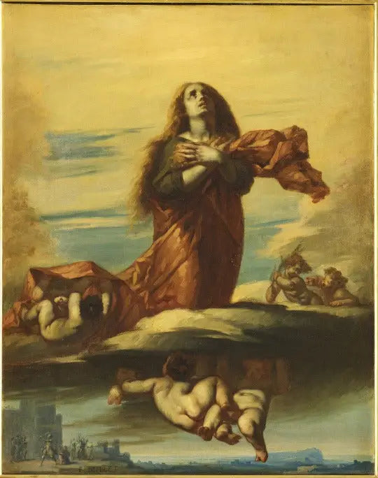 Sint-Barbara weggenomen uit de hemel - Jean-François Millet