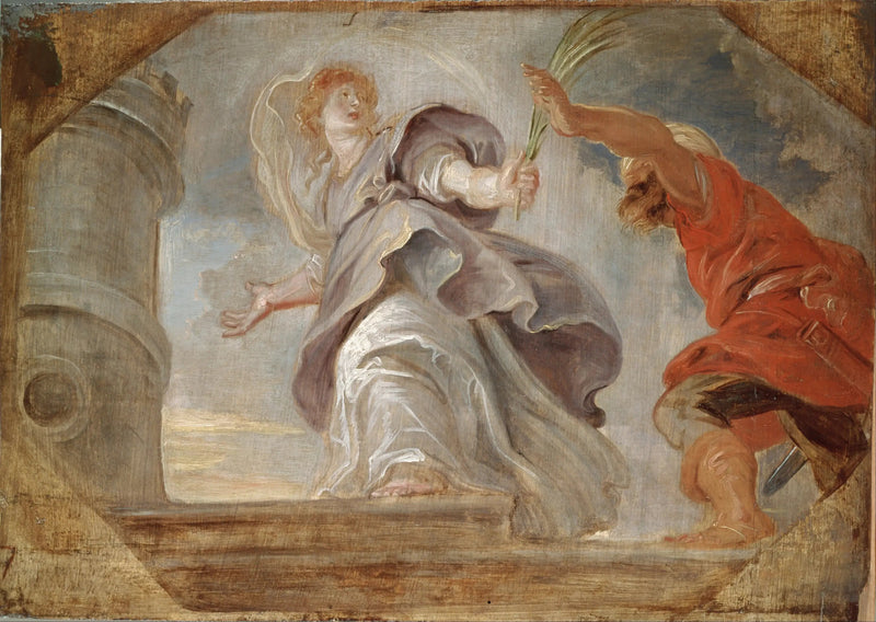 Sint Barbara op de vlucht voor haar vader - Peter Paul Rubens