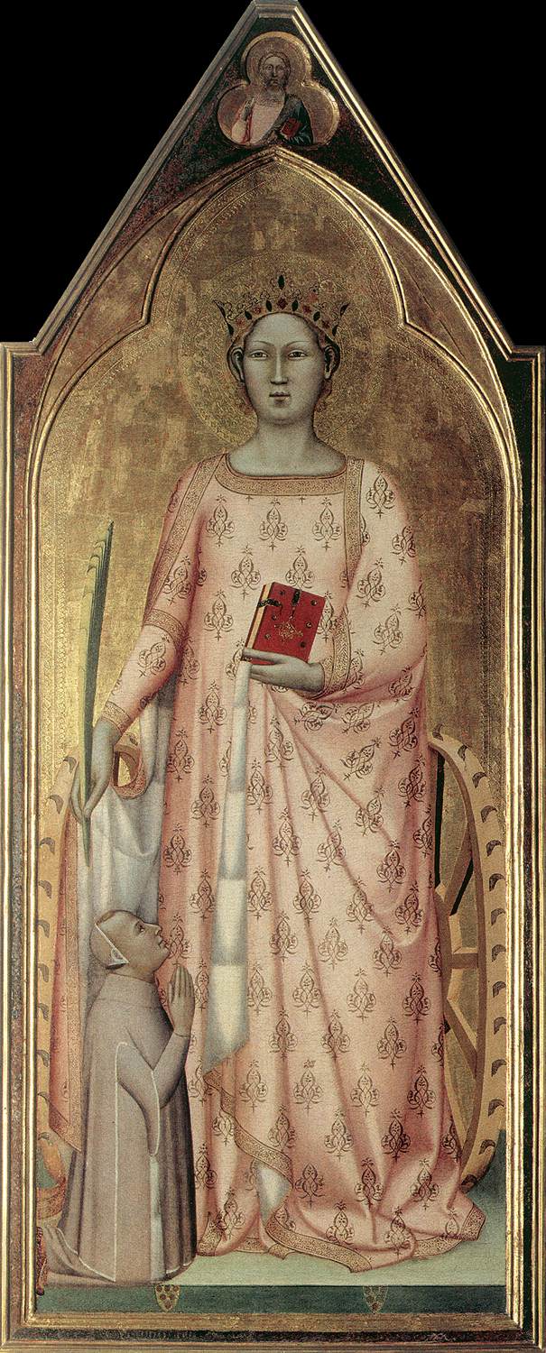 Sint Catharina van Alexandrië met de schenker en de zegen van Christus - Bernardo Daddi