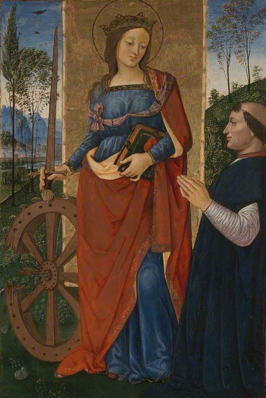 Sint Catharina van Alexandrië met een donateur - Pinturicchio