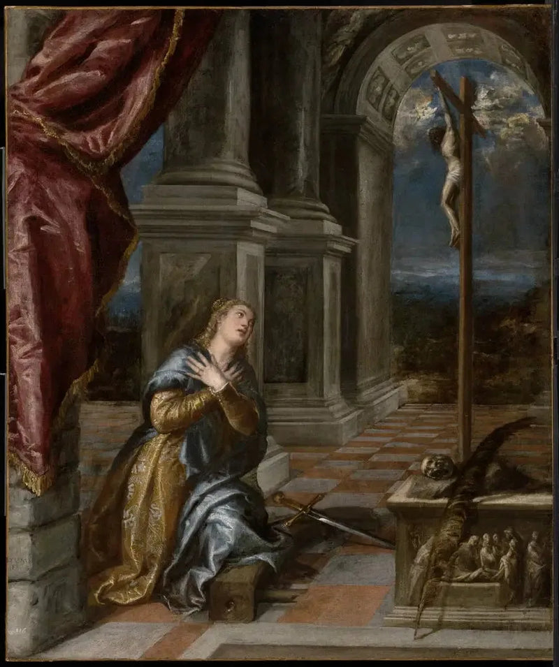 Sint Catharina van Alexandrië in gebed - Titian