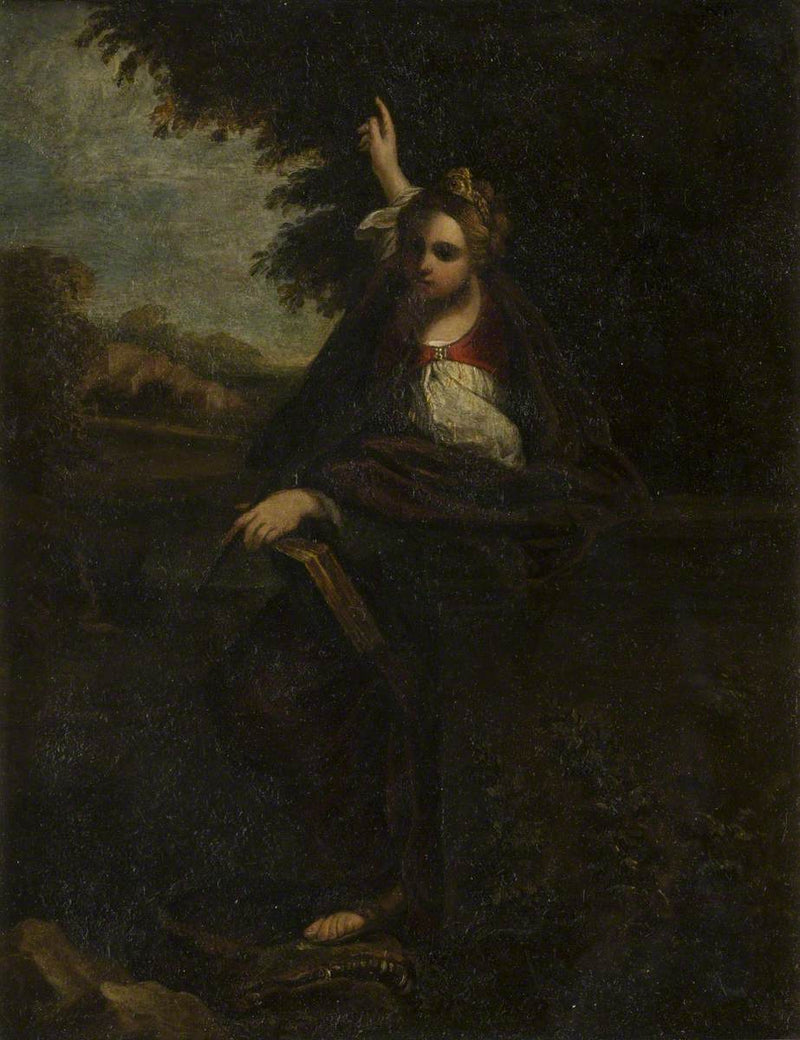 Sint Catharina in een landschap - Annibale Carracci