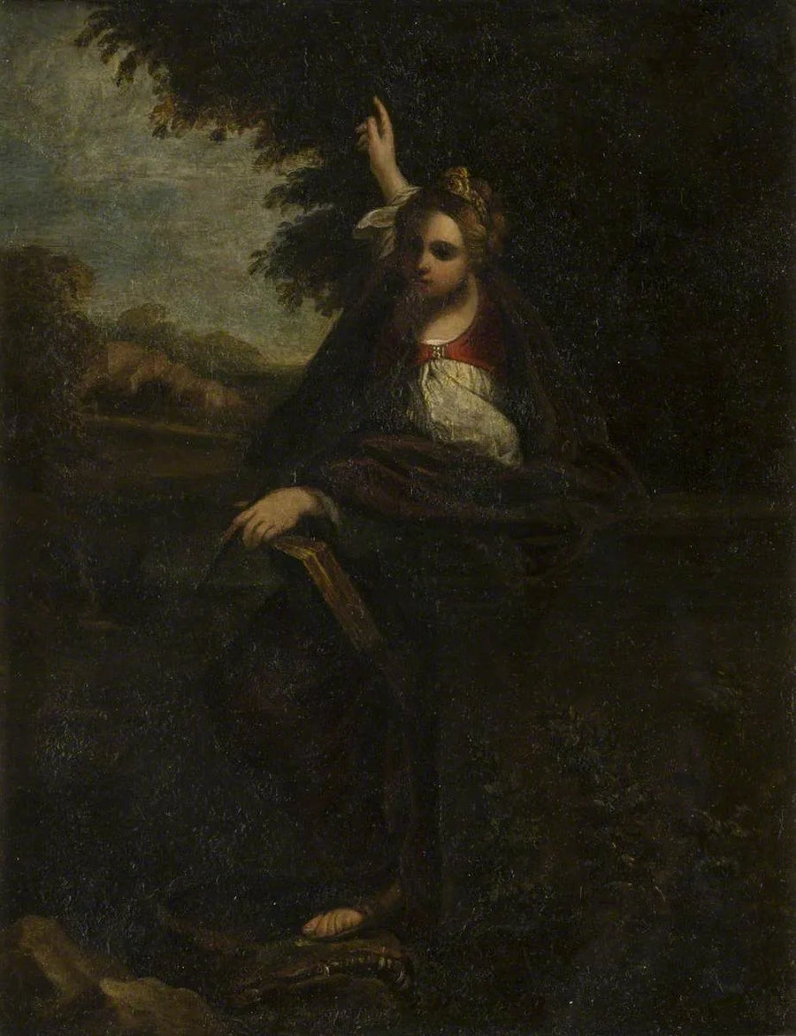Sint Catharina in een landschap - Annibale Carracci