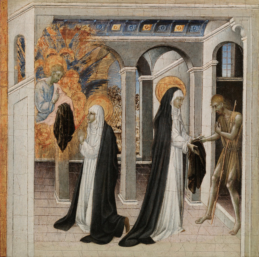 Sint Catharina van Siena en de bedelaar - Giovanni di Paolo