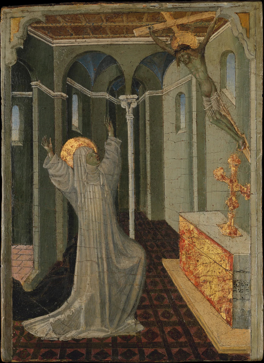 Sint Catharina van Siena die de stigmas ontvangt - Giovanni di Paolo