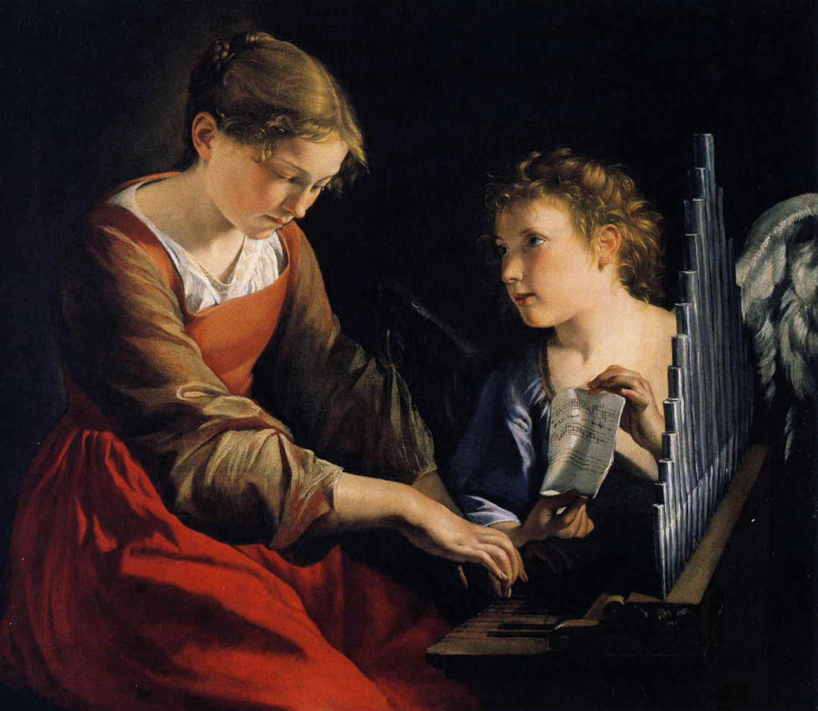 Sint Cecilia met een engel - Orazio Gentileschi