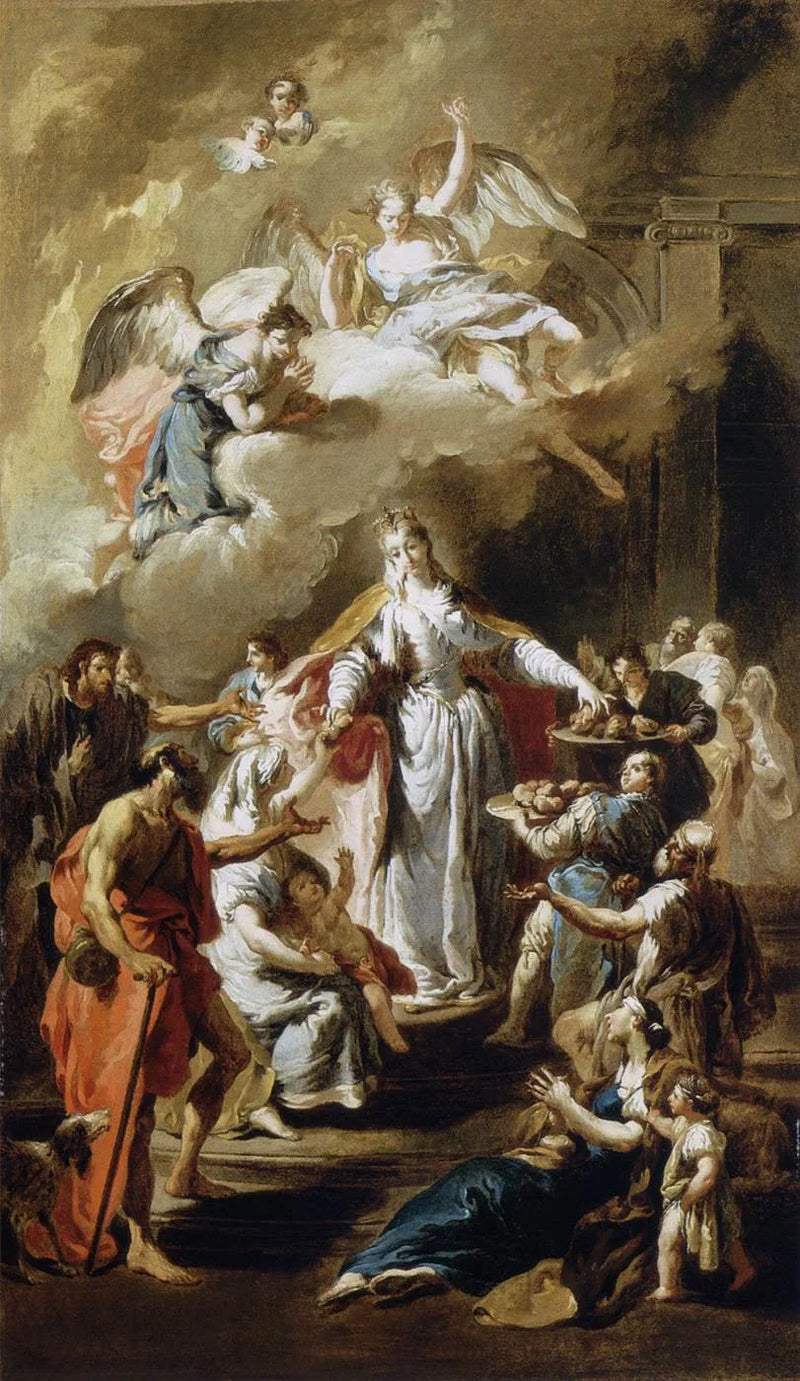 Heilige Elisabeth van Hongarije die aalmoezen uitdeelt - Giovanni Battista Pittoni