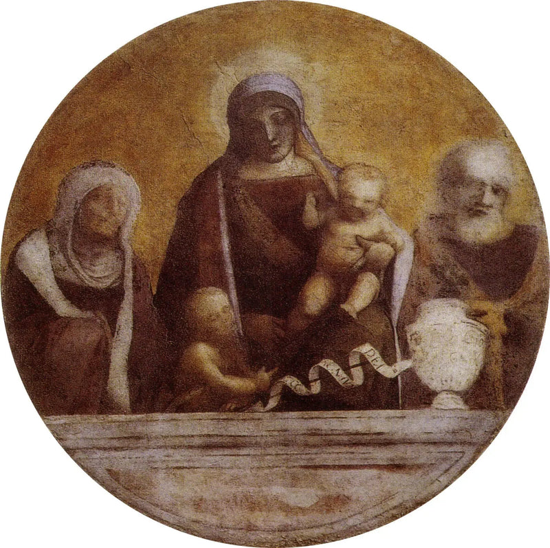 Heilige Familie met heilige Elisabeth en heilige Johannes - Antonio da Correggio