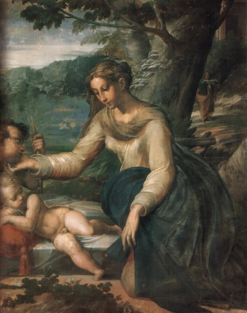 Heilige Familie met het kleine Sint-Johannes - Parmigianino