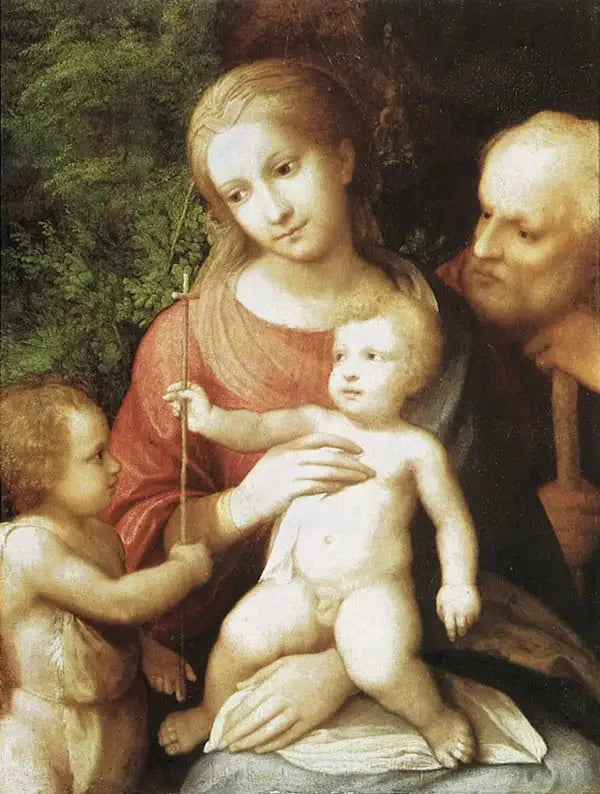 Heilige Familie met het jonge Sint-Jan de Doper - Antonio da Correggio
