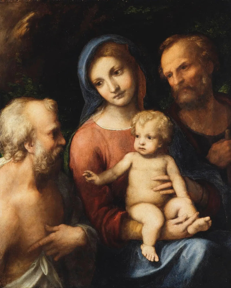 Heilige Familie en Sint Jerome - Antonio da Correggio