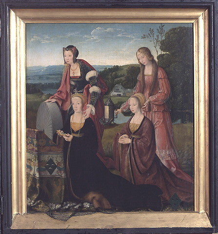 Heilige Catharina en Gudula met Catharina Hackeney (geboren Hardenrath) en Sibilla Hackeney (geboren van van Merle) - Joos van Cleve