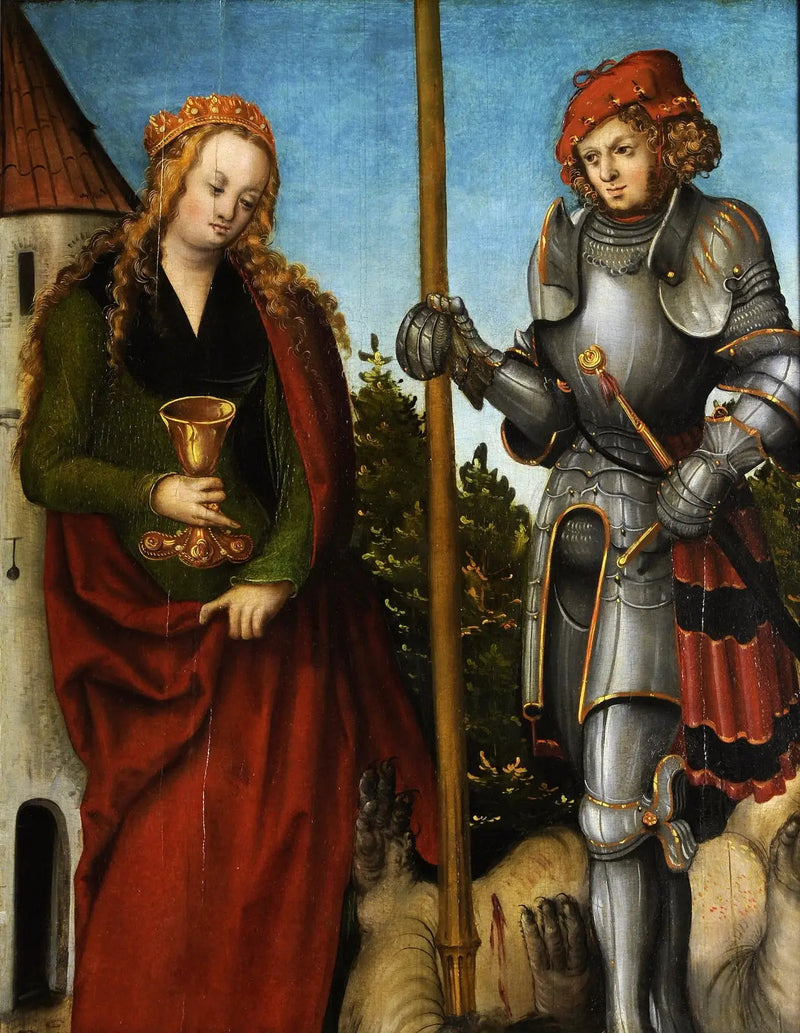 Sint-Joris en Barbara - Lucas Cranach de Oudere