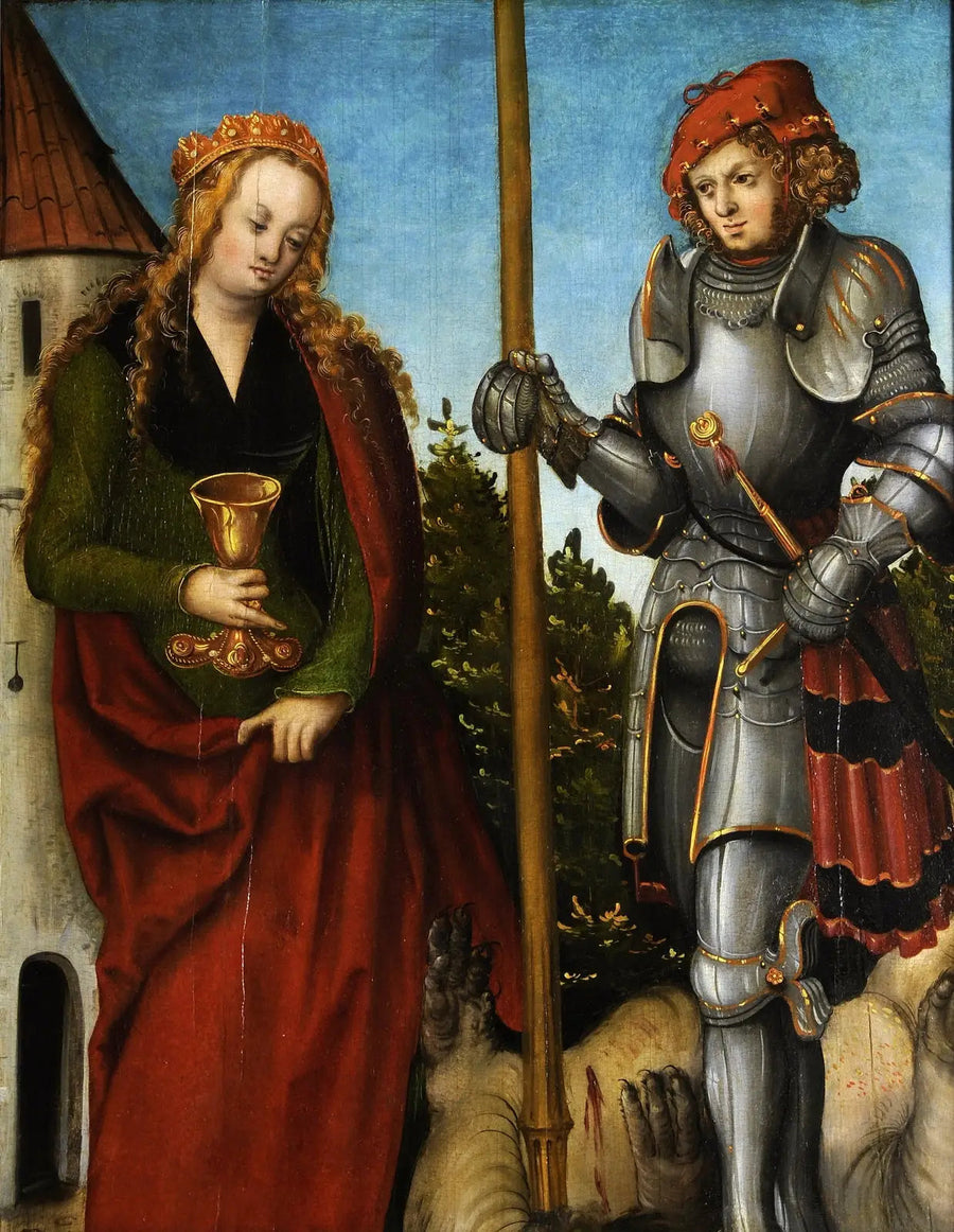 Sint-Joris en Barbara - Lucas Cranach de Oudere