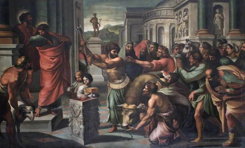 Heiligen Paulus en Barnabas in Lystra - Raphael Sanzio