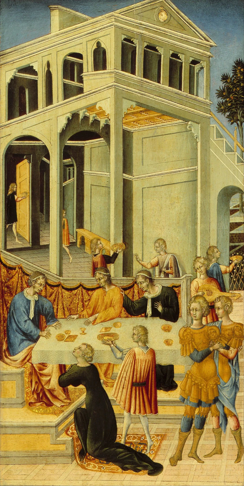 Salomé vraagt aan Herodes het hoofd van Johannes de Doper - Giovanni di Paolo