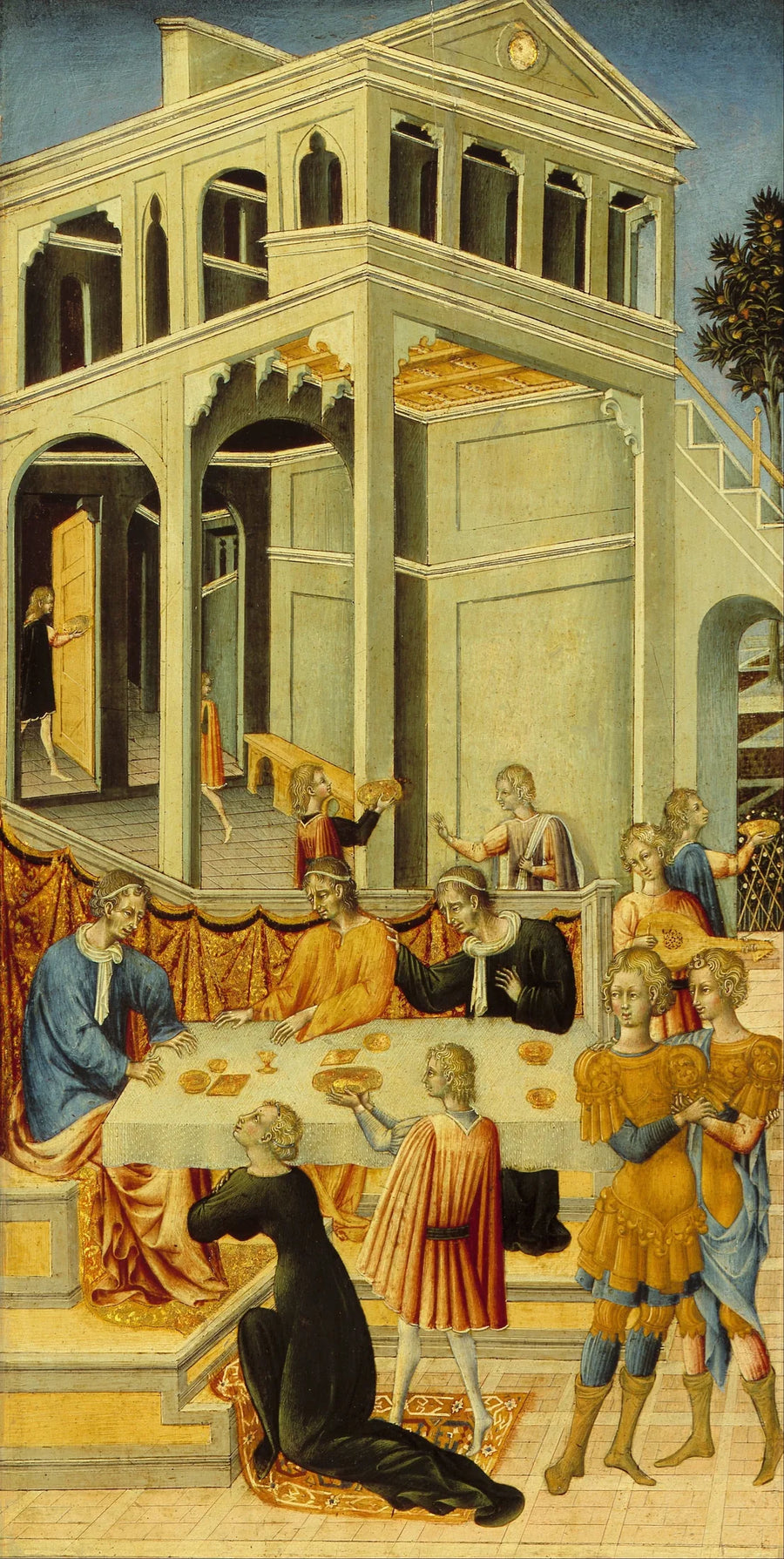 Salomé vraagt aan Herodes het hoofd van Johannes de Doper - Giovanni di Paolo