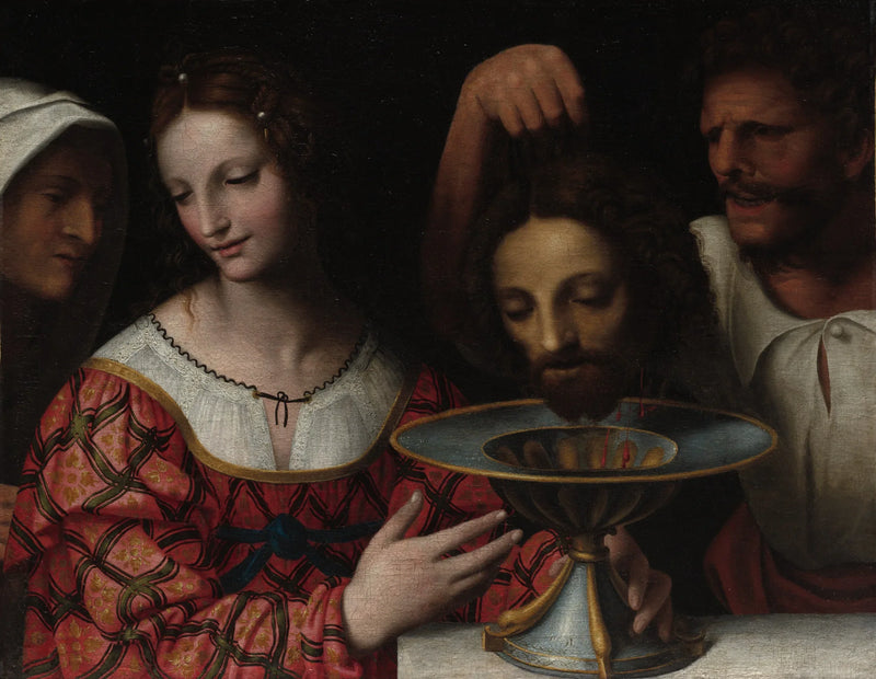 Salomé die het hoofd van Johannes de Doper vasthoudt - Bernardino Luini