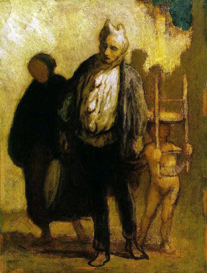 Zwerverige acrobaten - Honoré Daumier