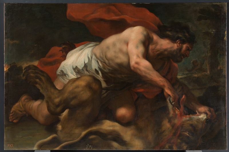 Samson en de leeuw - Luca Giordano