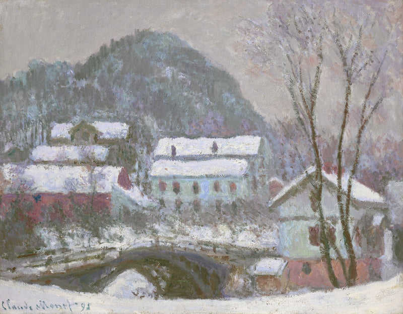 Sandviken, Noorwegen, sneeuweffect W1398 - Claude Monet
