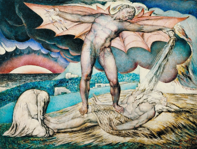 Satan straft Job met pijnlijke furunculi - William Blake
