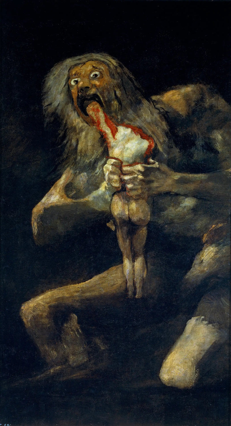 Saturnus die een van zijn kinderen verslindt - Francisco de Goya