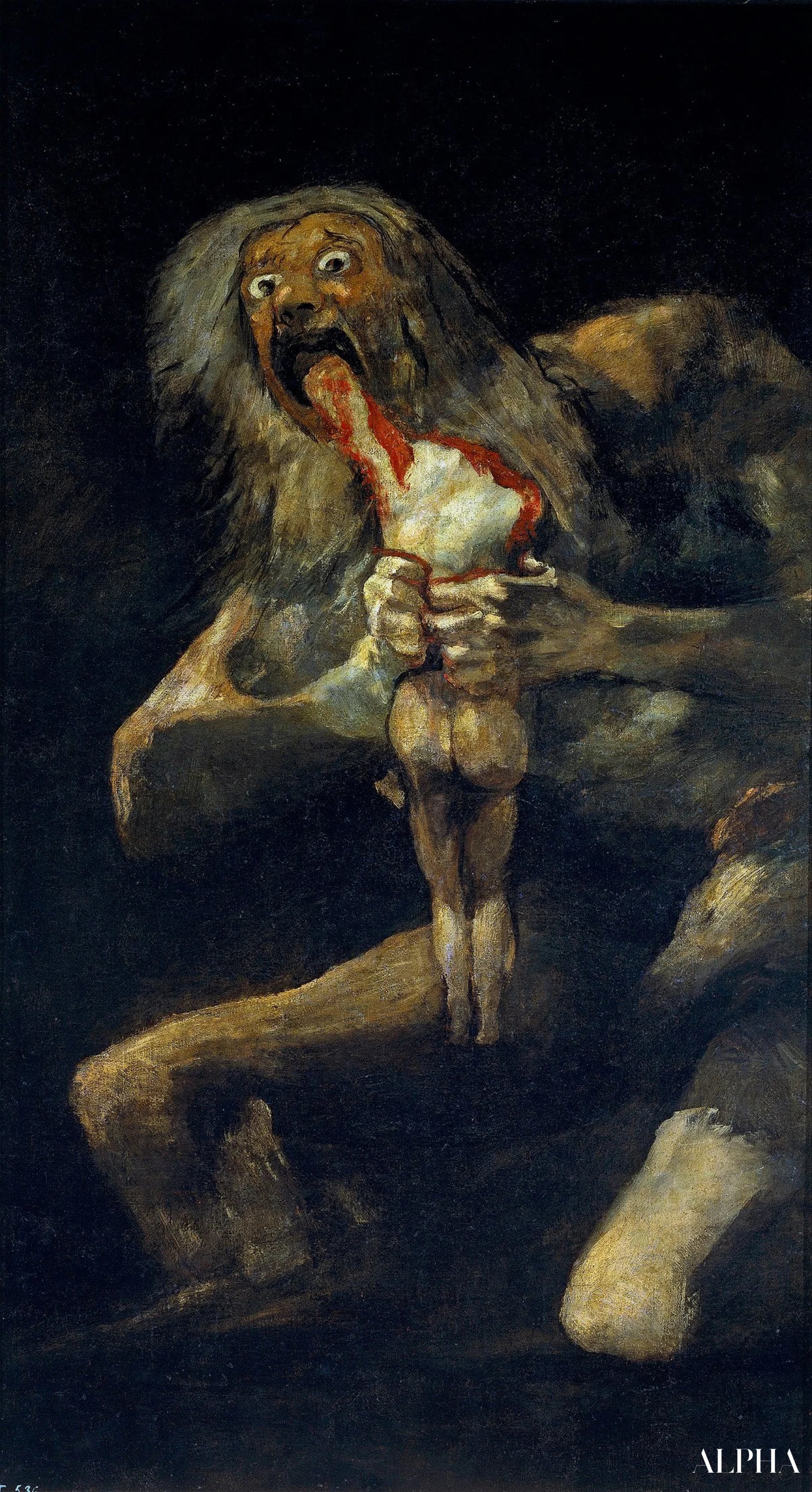 Saturnus die een van zijn zonen verslindt - Francisco de Goya - Reproducties van schilderijen en hoogwaardige schilderijen